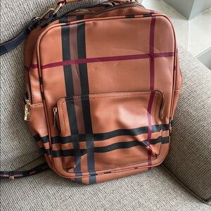 Brown Checkered Men's Bag
